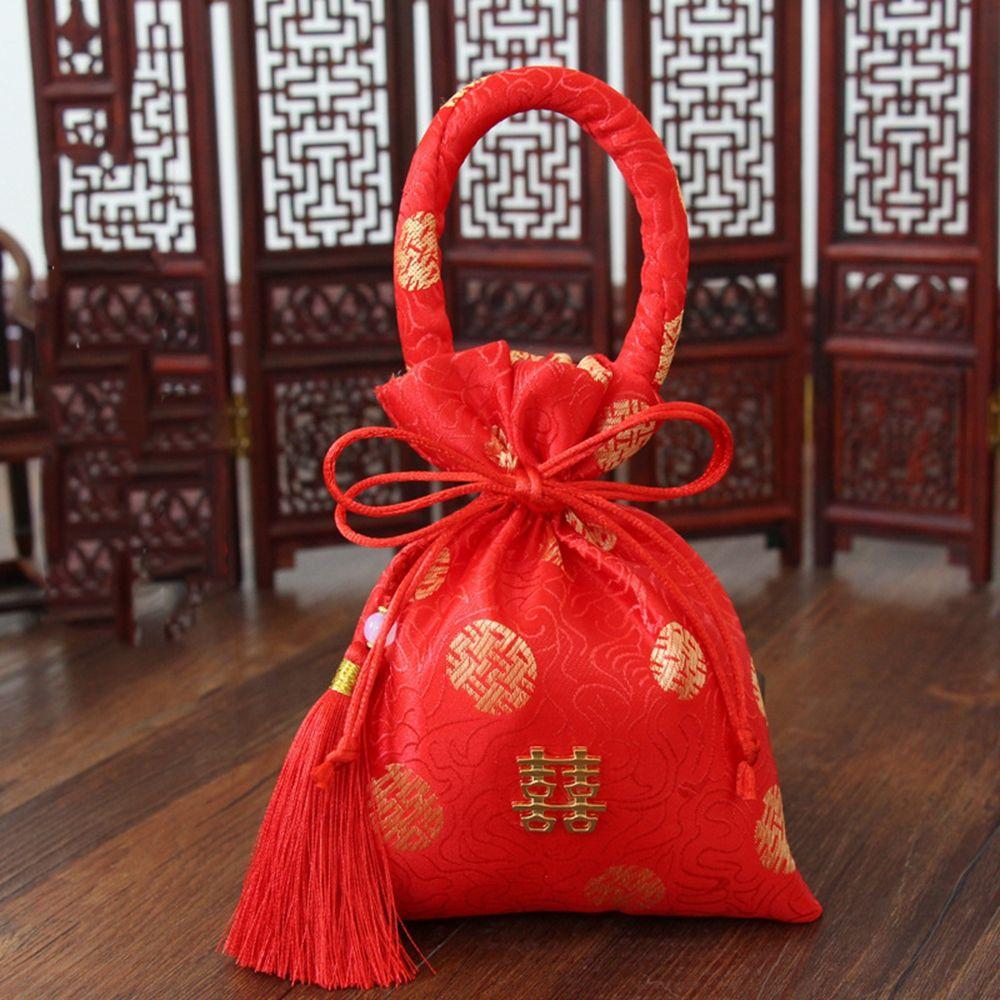 Supplies Chinese Knot Brocade With Tassels Wedding-favor Gift Package Bag Handle Bag Candy Bag