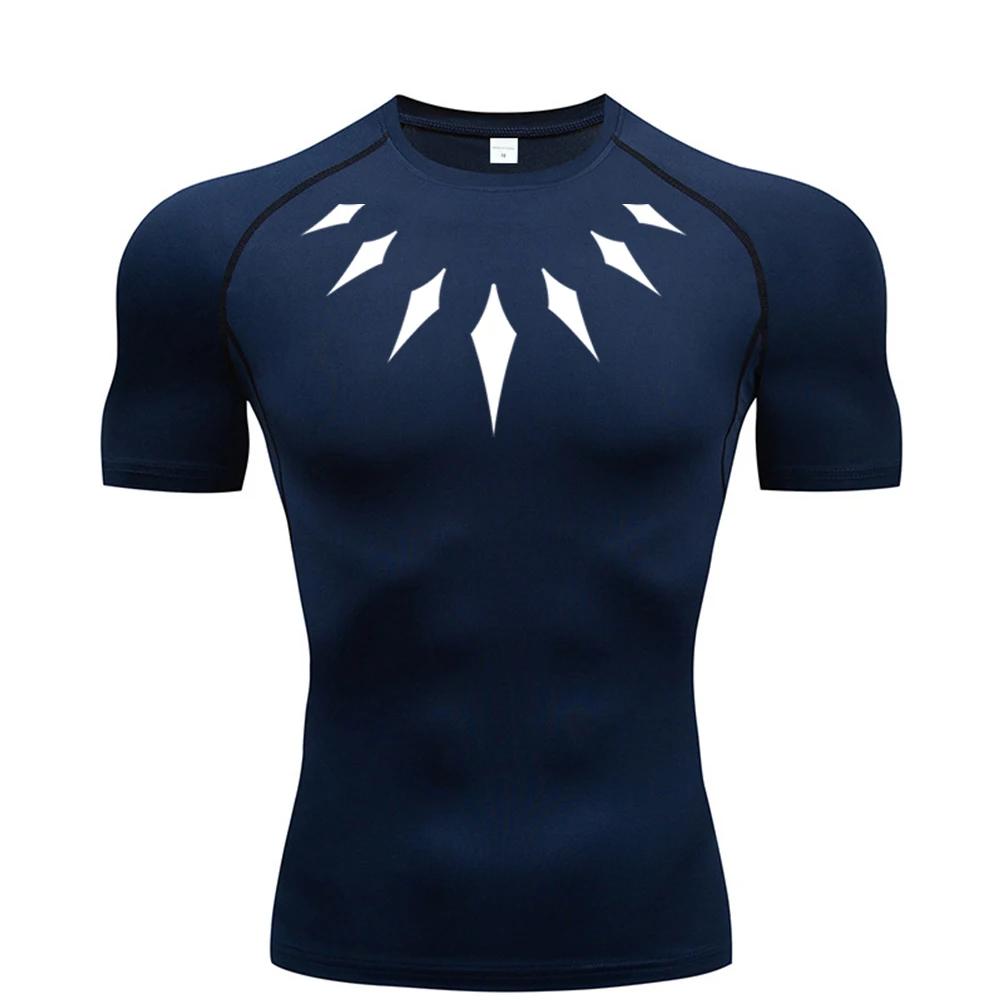 Cămașă de compresie pentru bărbați cu imprimeu animat Tricouri de gimnastică cu uscare rapidă pentru gimnastică Tricouri de fitness pentru atletism Tricou cu elasticitate Tricou Vară pentru bărbați