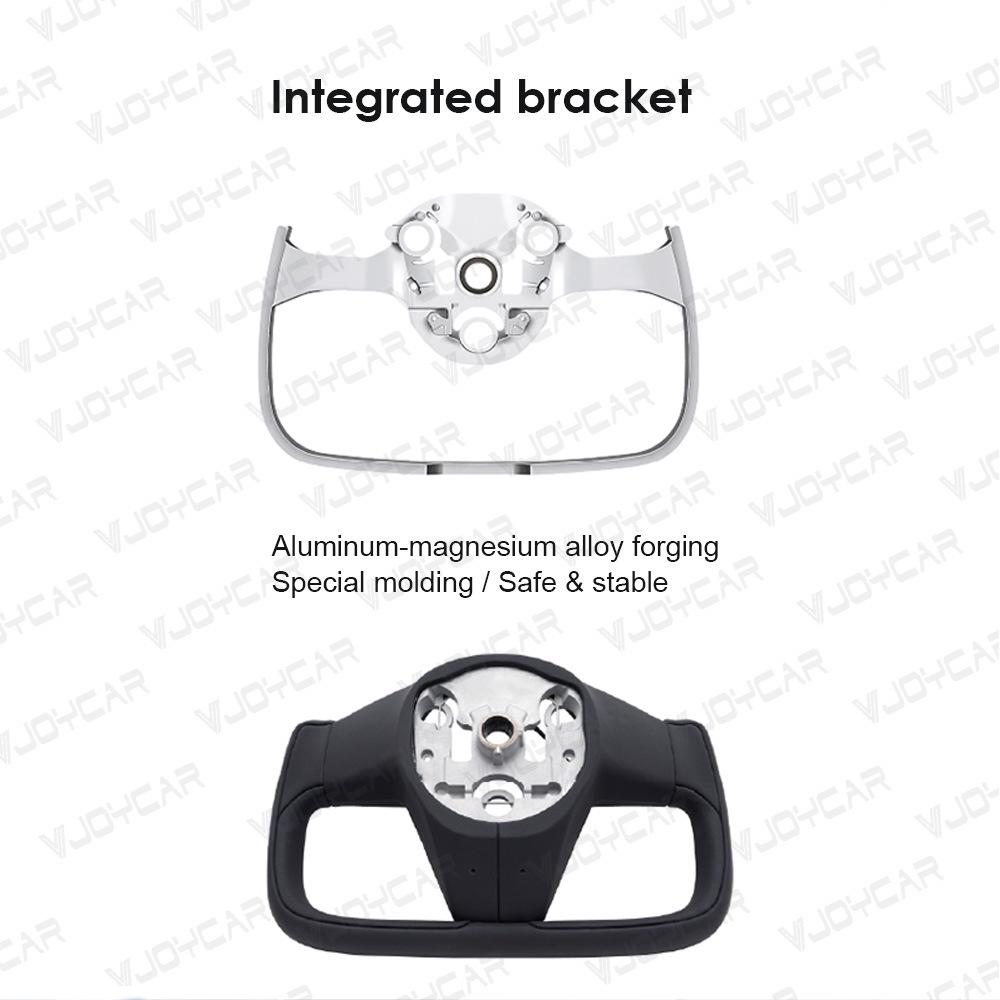 Tesla Yoke Steering Wheel 2.0 Leather Stitch Color Block Cover for Model 3 & Model Y