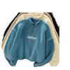 Women's Autumn And Winter Semi High Neck Plus Plush Thick Hoodie