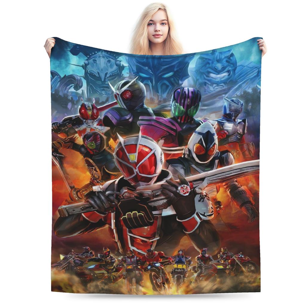 Reiwa Kamen Rider Plush Blanket Child Flannel Throw Blanket For Couch Bed Warm Soft Quality Bedspread Present