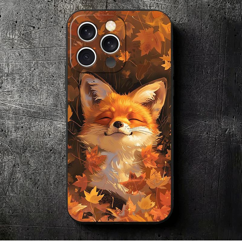 

Cartoon Fox Animal Soft Phone Case for iPhone 16 16E 17 Air 15 Pro Max 14 Plus 13 Mini 11 12 7 Black Cover Back Shell iPhone 16 Pro Max