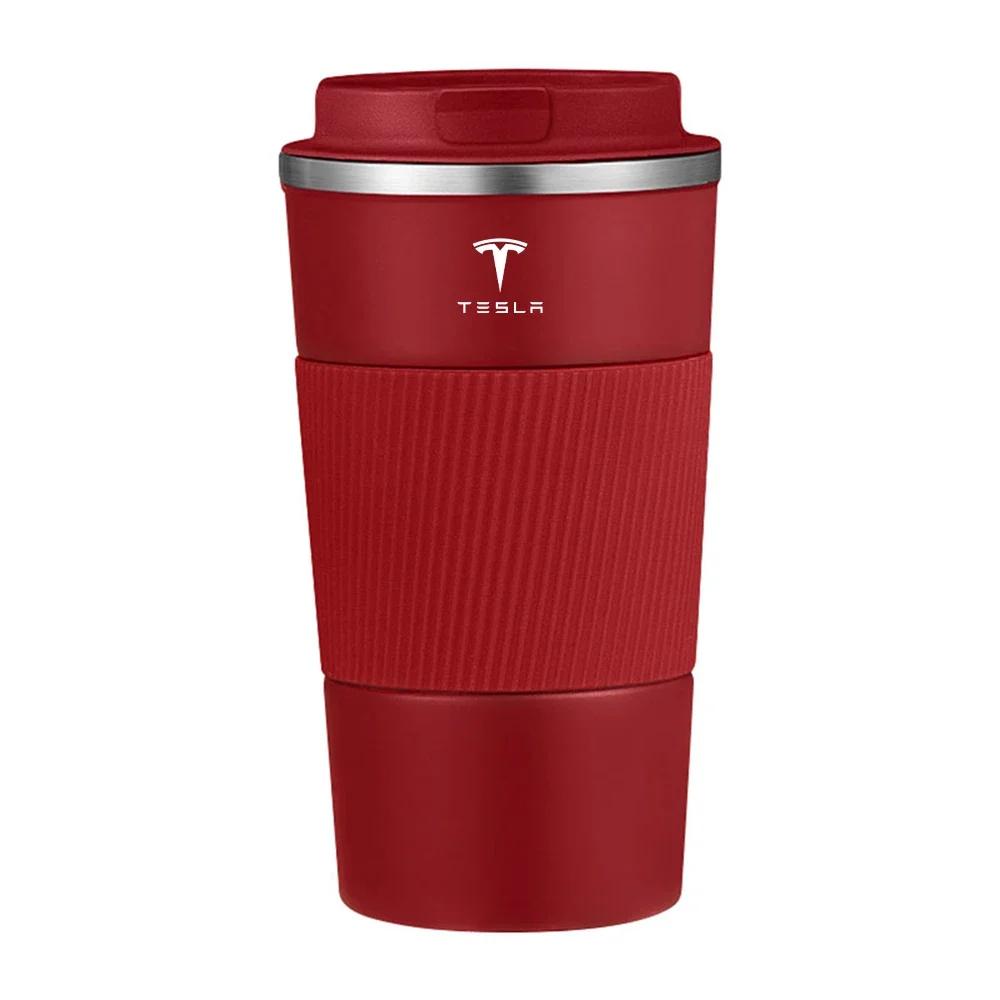 Car Sticker 2025 Hot 500ml Stainless Steel Coffee Tumbler Thermos Cup Portable Travel Thermal Mug For Tesla Roadster Model 3 Mod