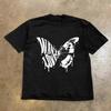 2025 New American Butterfly Print Men's and Women's T-shirt Punk Retro Oversized T-shirt Spring and Summer Cotton Top