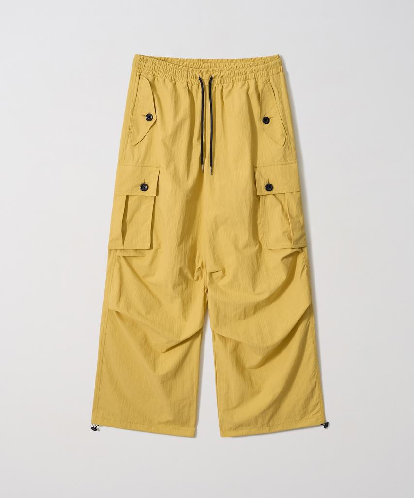 Gameoncheupaeb 8 Buttons Parachute Nylon Pants (Yellow)