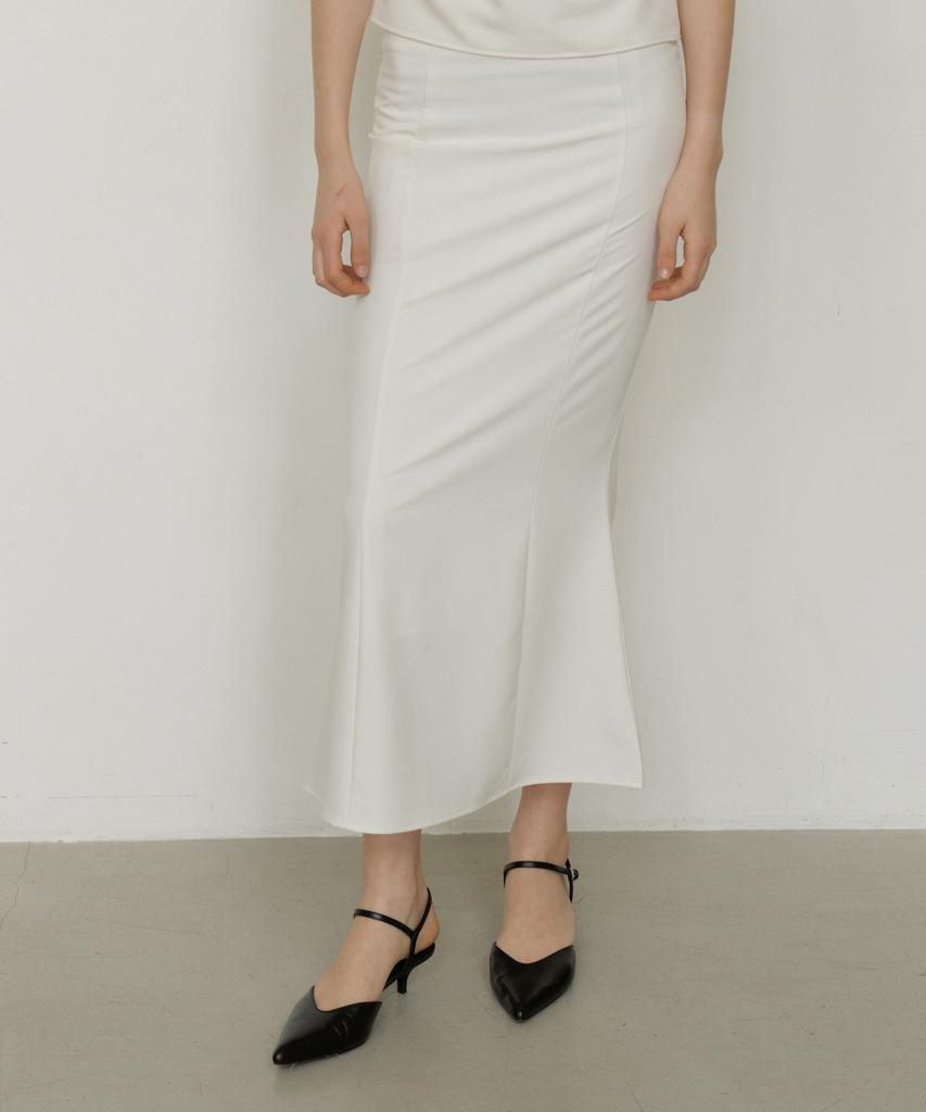 Riorg Gir Bell Flared Maxi Skirt Ivory