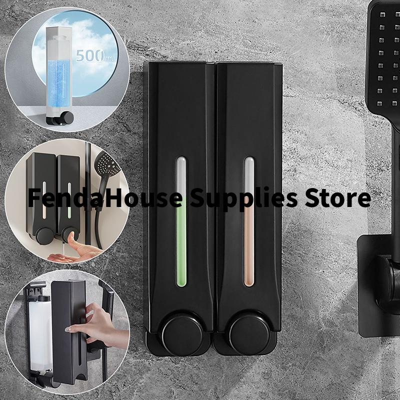 Dispensador de jabón líquido de gran capacidad de 500 ml para montar en la pared para cocinas y baños Sin necesidad de taladrar