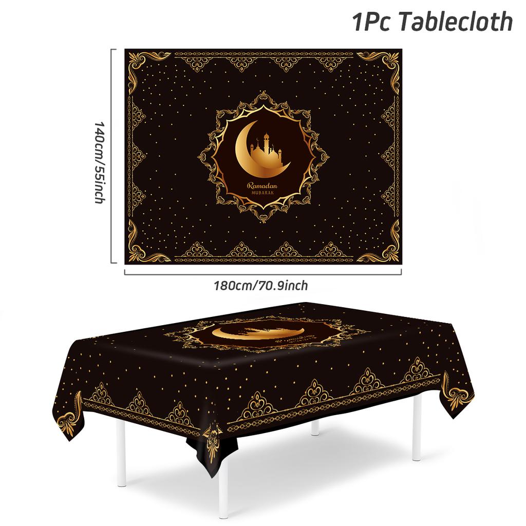 Ramadan Decoration Tablecloth EID Mubarak Decor For Home Tablecloth Ramadan Kareem Islamic Muslim Party Eid Al Adha Gifts 2024