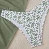 3-tlg./Set Damen Blumenmuster Bikini-Set Neckholder Gepolstert Ohne Bügel BH Schnelltrocknend Badehose Unifarben Überwurf Rock Set Sommer Strandmode