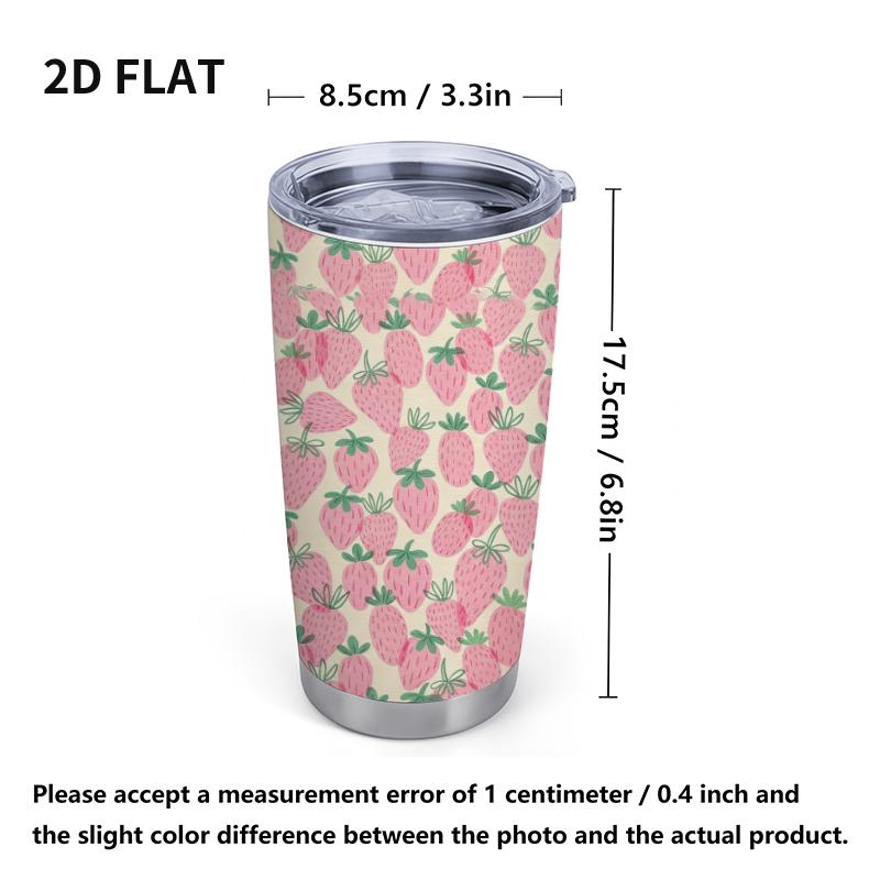 Car Tumbler 591ml Strawberry Element Straw Cup straight tumbler insulated travel cup stainless steel tumbler metal drink mug