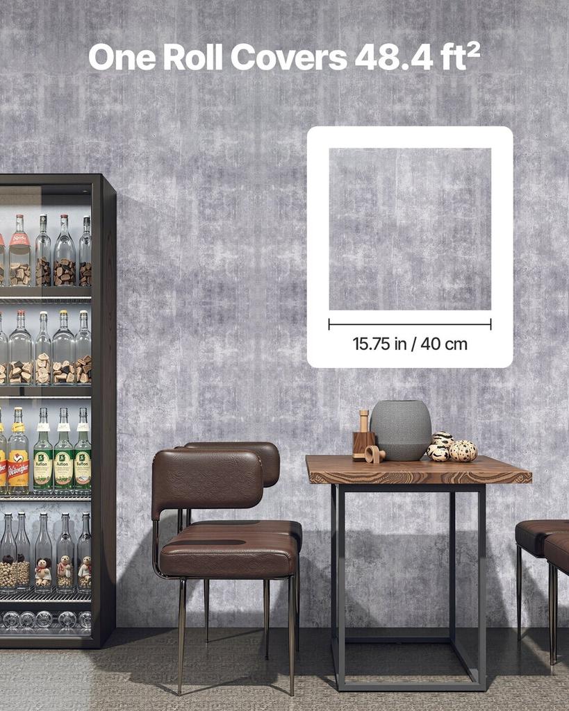 Peel and Stick Wallpaper, 40cm X 15m Contact Paper Waterpoof Self Adhesive, Easy To Clean Wall Decorative Vinyl Roll for Bedroom Kitchen Office