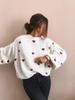Heart Knit Sweater - Women's Autumn/Winter Casual Round Neck Pullover
