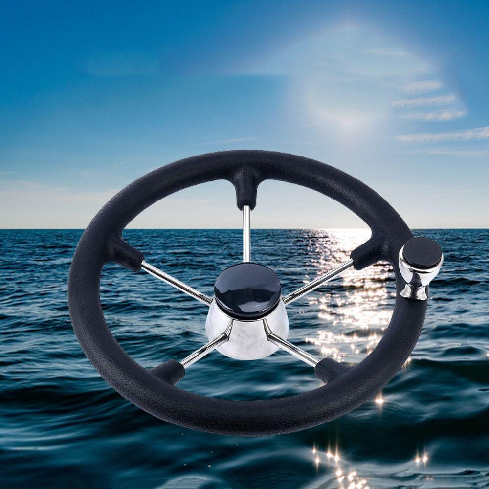 Black Foam Grip Boat Steering Wheel Non-directional 3 Spoke Steering Wheel  Boat Use