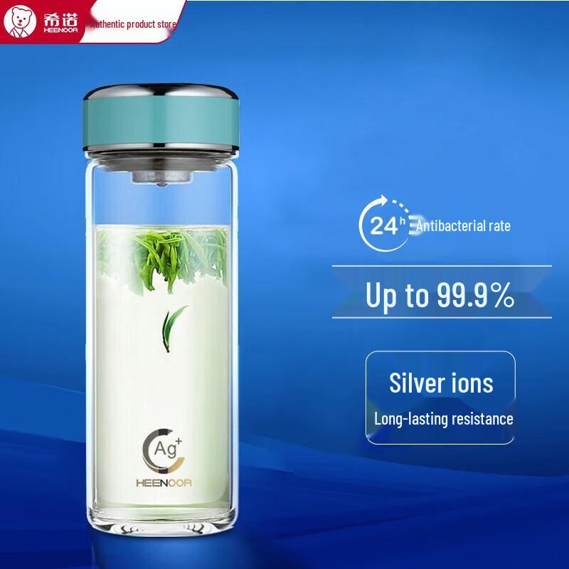 Heenoor Antibacterial Portable Glass Tea Bottle