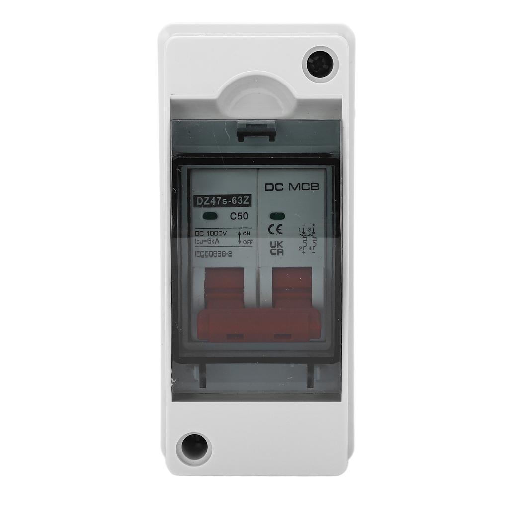DC Circuit Breaker 2P 50A Miniature Isolator Switch IP65 Waterproof Solar PV Circuit Breaker 1000V