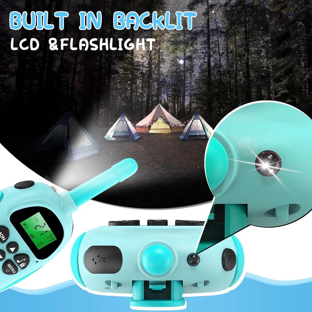 Rechargeable Walkie Talkies for Kids 2 Pack 22 Channels 3KM Range Toys Two Way Radio Children Gifts