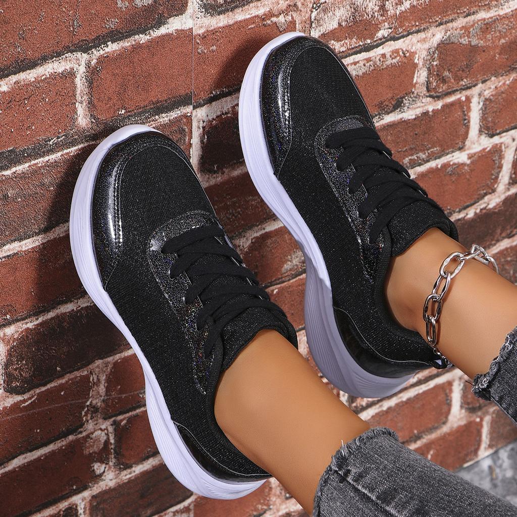 Casual sports sequins women's shoes spring and summer breathable women's shoes fly-woven sneakers fashion casual women's shoes fly-woven sneakers