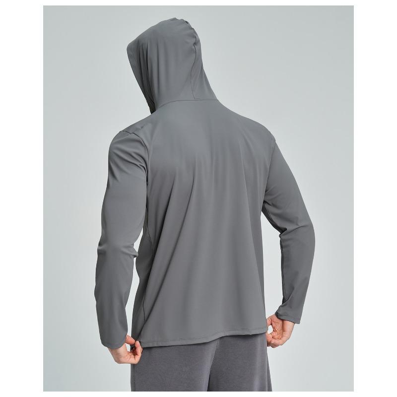 Men S Casual Sports Fitness Hooded Long Sleeve T Shirt
