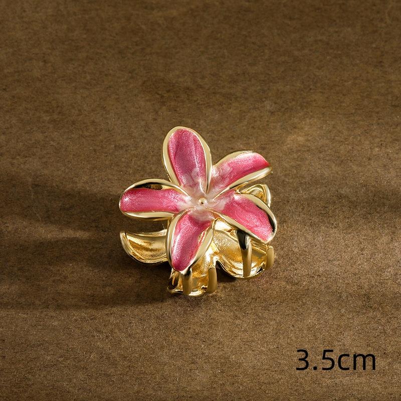 Gradient Alloy Oil Dropping Lily Flower Hair Clip Versatile Hair Accessory For Summer Beach Vocation Headwear