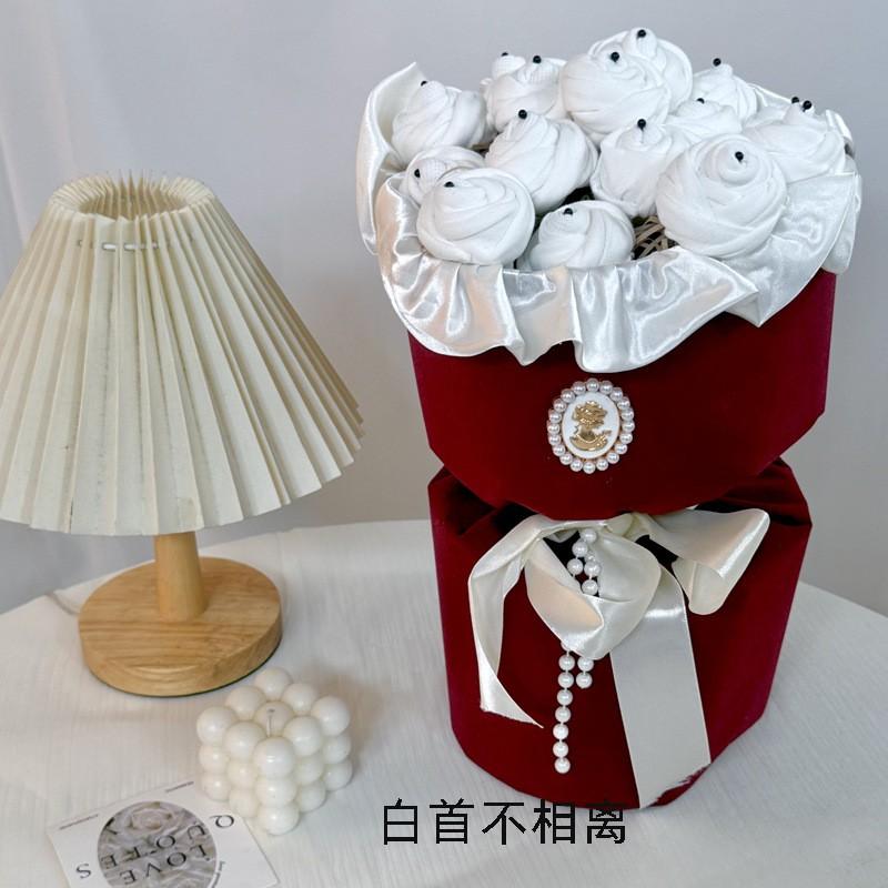 Handmade Sock Bouquet Gift Valentines Day Cotton Mid-Calf Socks In Romantic Colors Unisex Casual Style