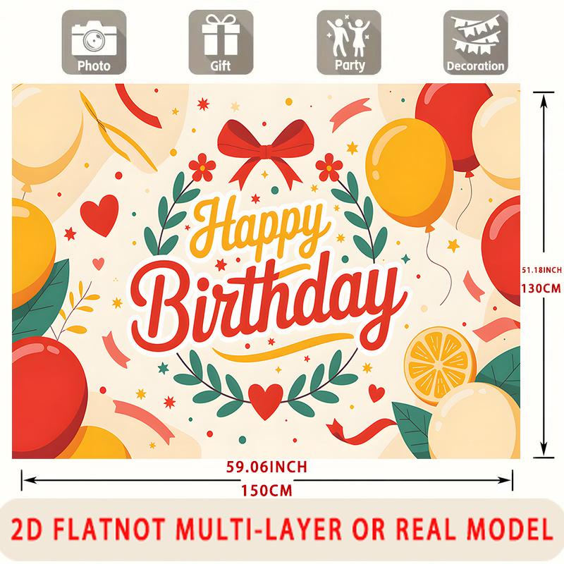 Party Backdrop Flat Balloons Flowers Multi Layered Celebrations Photo Booth Background Front Door Decor