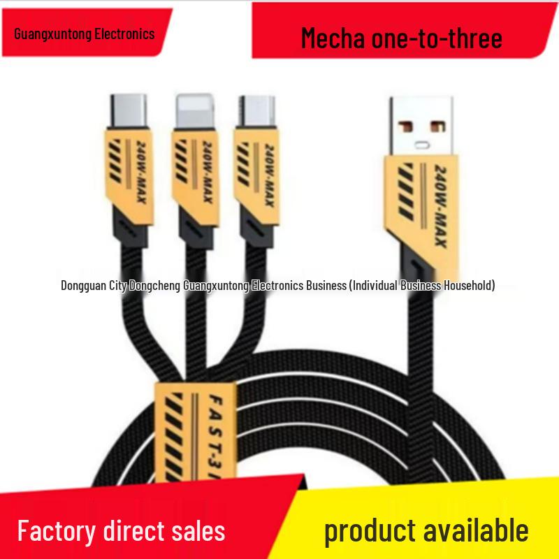 120W Multi-Purpose Charging Cable: 3-in-1 for Apple, Huawei, Type-C, 4-in-1 Fast Charge