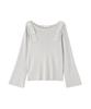 Proportion Body Dressing Gray Knit Sweater with Shoulder Ribbon Detail Women's