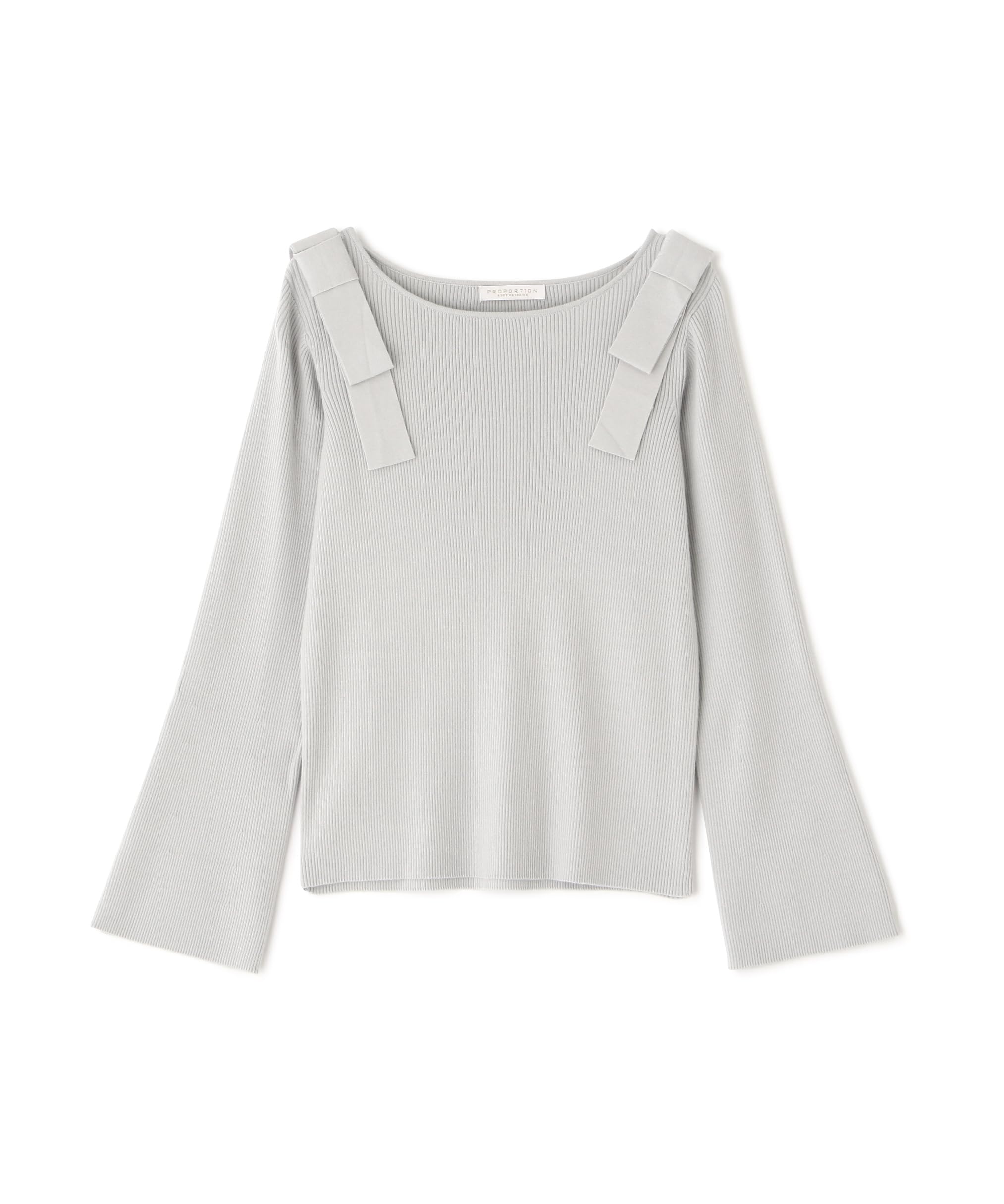 

Proportion Body Dressing Gray Knit Sweater with Shoulder Ribbon Detail Women s серый