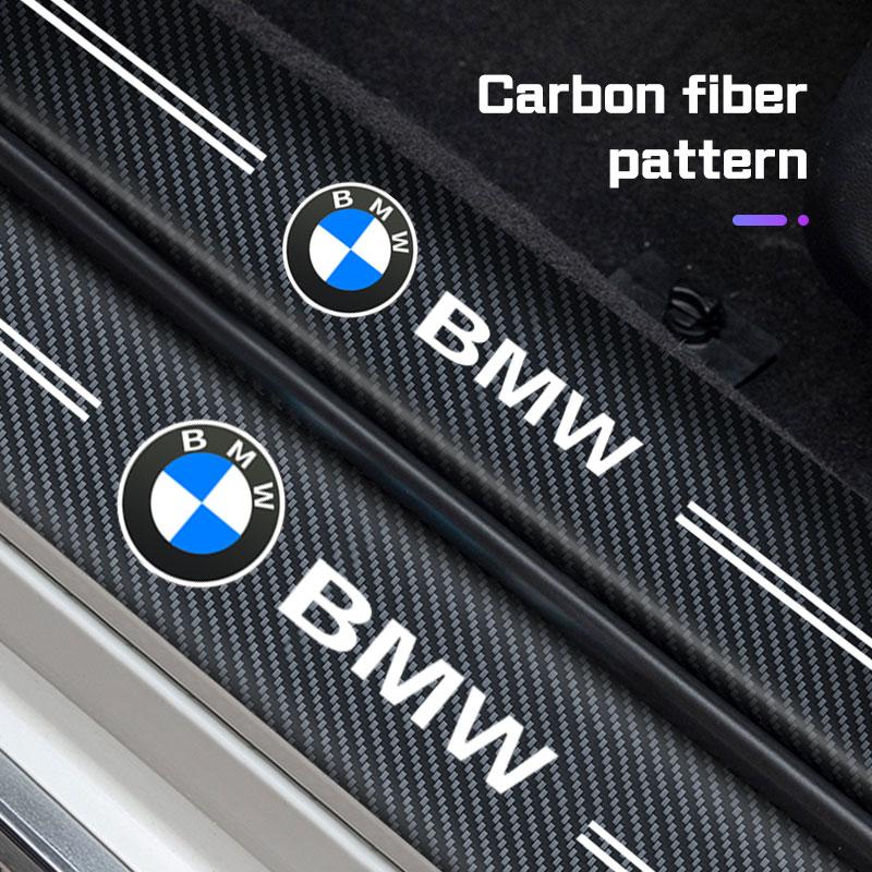 Carbon Fiber Car Door Sill Sticker For BMW X1 X3 X5X6 X7 1 3 5 7 Series E70 E87 E90 F48 G20 G30 Threshold Pad Anti Scratch Strip