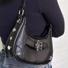 Women's Fashi PU Small Shoulder Bag Y2K Star Armpit Purse American Retro Black Chic Hobo Bag High Quality Designer New Handbag