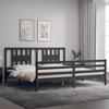 VidaXL Cadre de lit avec tête de lit gris 200x200 cm bois massif 3194593