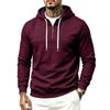 Men S Casual Half Zip Hooded Sweatshirt Basic Style European Size Autumn