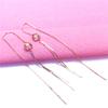 Exquisite Rose Gold Plated Snake Bone Fringed Flower Earrings Personalized Versatile 585 Purple Gold Pure Russian Long Earrings
