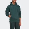 Adidas Originals Trefoil Logo Embroidery Solid Hoodie Pullover Long Sleeve Sweatshirt Men Tops Dark-Green HK0304
