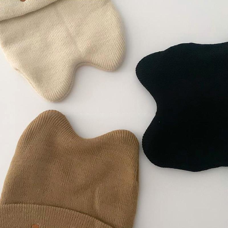 Høst vinter baby lue lue søt tegneserie kanin strikket lue for spedbarn gutt jente koreansk ensfarget småbarn varme luer panser