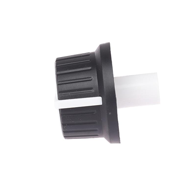 2Pcs Black White Rubber Half Shaft Knob Potentiometer Rotary Encoder Volume Switch Cap 25*25.5Mm