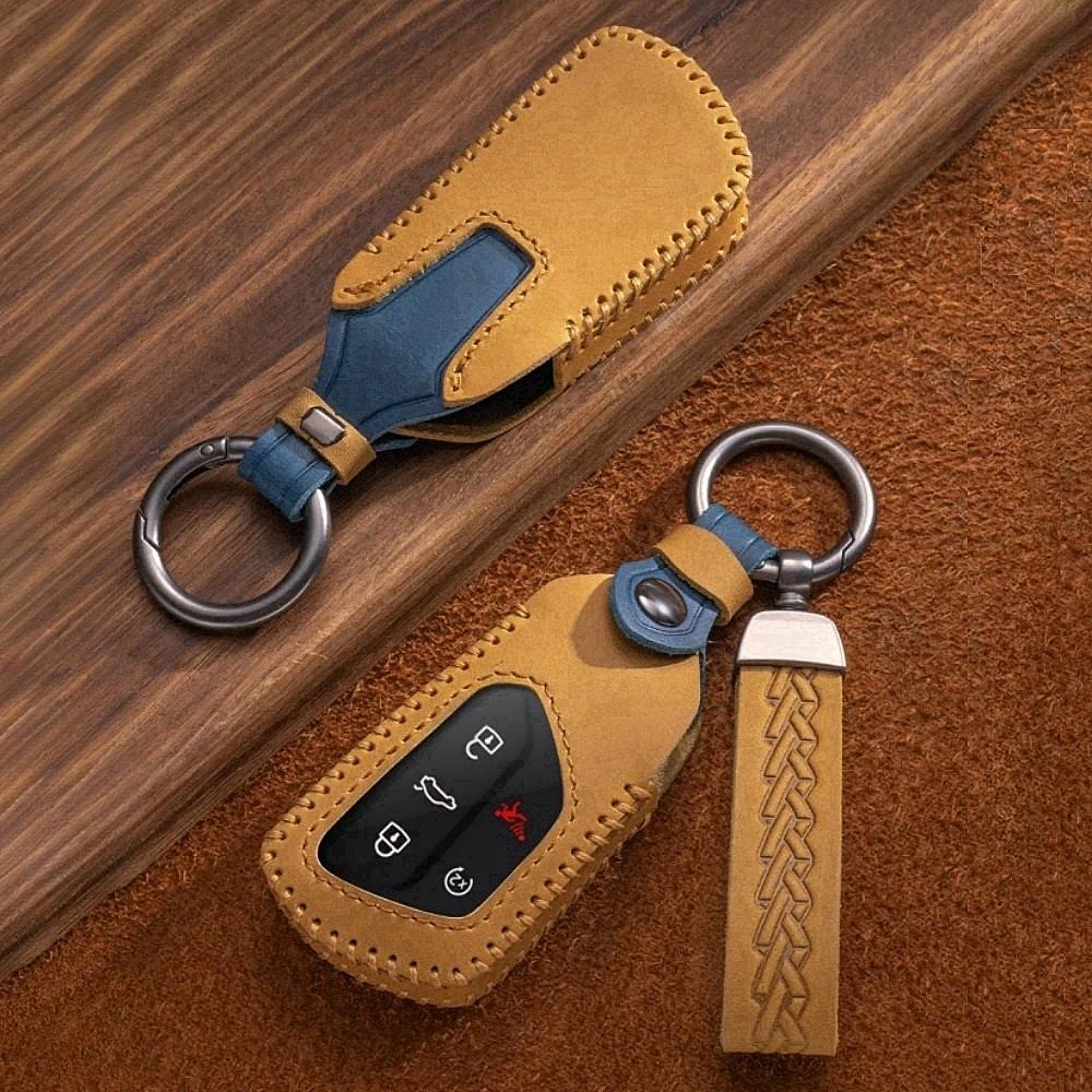 Autoschlüsselanhänger Hülle Leder Schlüsselabdeckung Smart Remote Protector für Volkswagen VW ID.4 ID.3 MK8 Golf GTI Seat Leon MK4