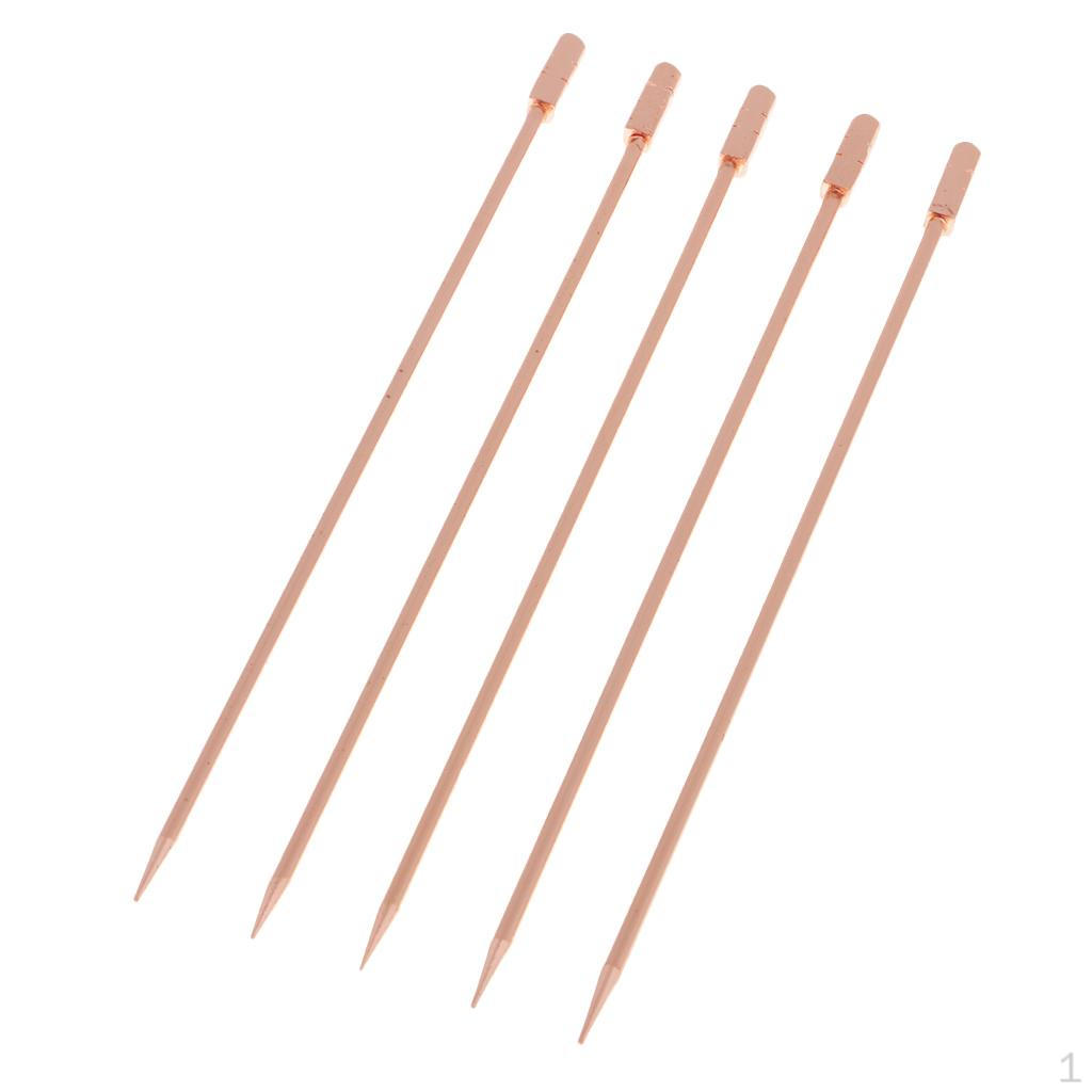 5 Pieces Fruit Forks Stainless Steel Cocktail Chopsticks Dessert Home Square-Rose Gold