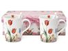 Set of Two 320ml Tulip Porcelain Mugs with Spoons In a Gift Box