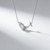 Silver Clavicle Chain Copper Zircon Pendant Fashion Whale Pendant Necklace  Daily