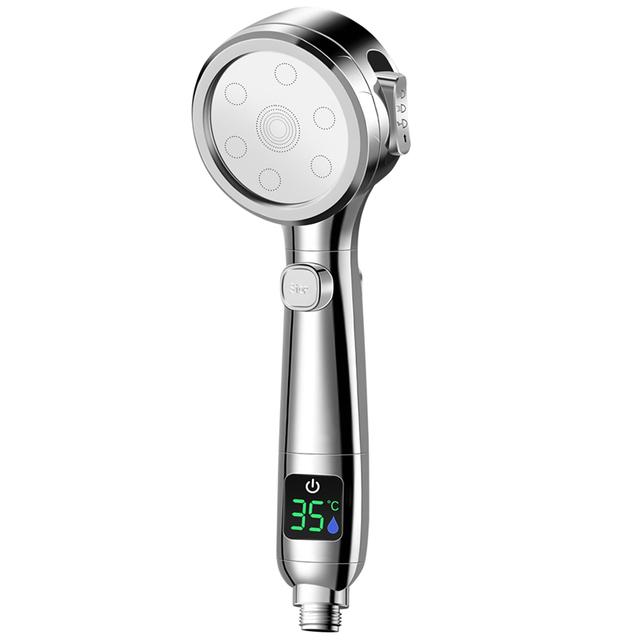 

Душевая лейка Водосберегающая дождевая душевая лейка 4 модели Типы струй Душевая лейка с цифровым дисплеем температуры