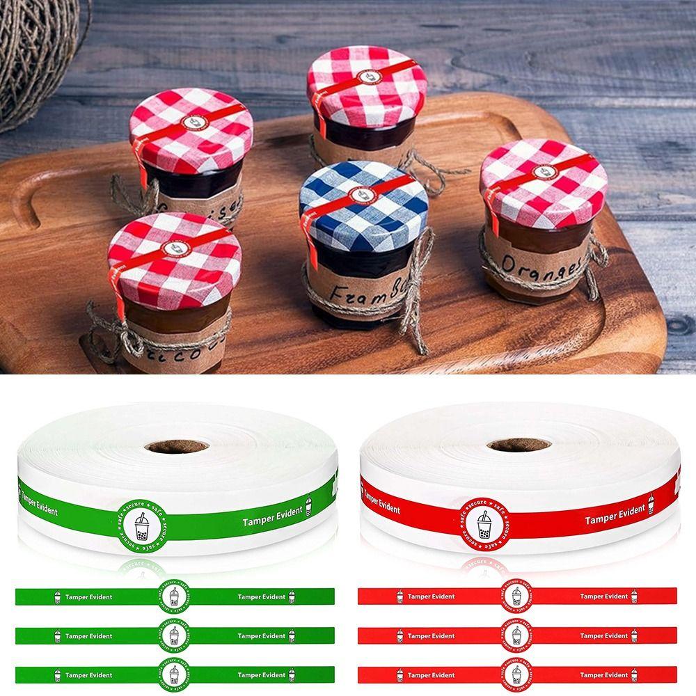 

100PCS Long Stripe Seal Labels Red Green Safe Secure Tag Tamper Evident Sealing Sticker Bakery Cafe