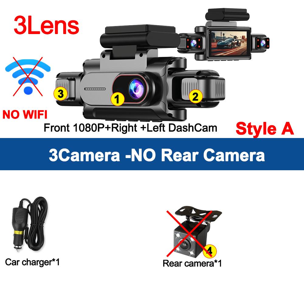 

New 360° Car Camera 3/4Lens WiFi DashCam Auto 1080P Car DVR recording camera Front Left right RearView Camera Car Accessories NONE