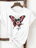 Sweet Flower 90s Print Trend Ladies Popular Casual Round Neck Women Fashion Graphic Short Sleeve T-shirts Fashion Clothing