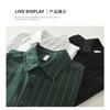 Men's Vertical Stripe Patch Pocket Short Sleeve Button Down Shirt Casual Streetwear Top