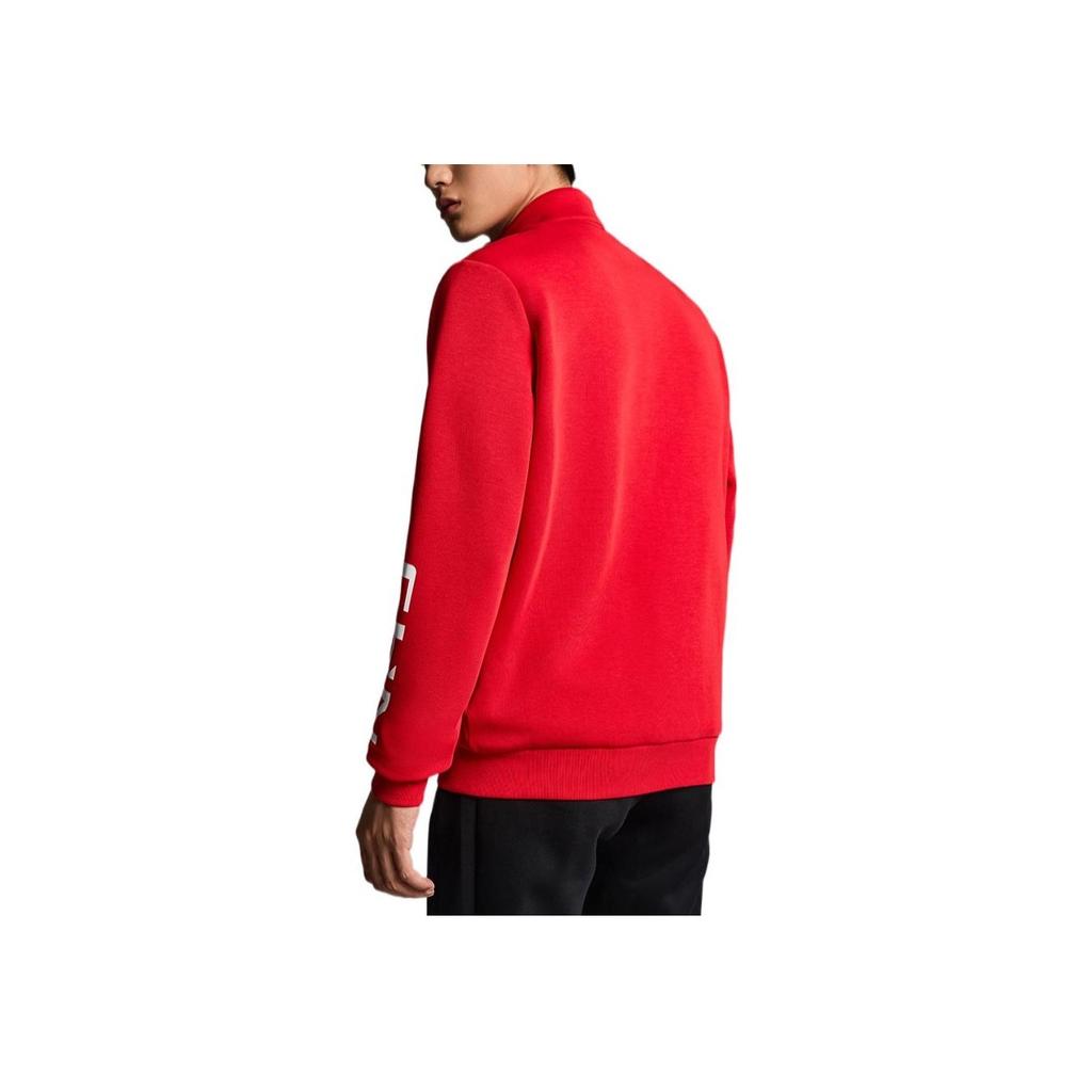 Anta FW22 Chinese Character Logo Print Zip-Up Collar Long Sleeve Jacket Men Jackets Red 152237707-1