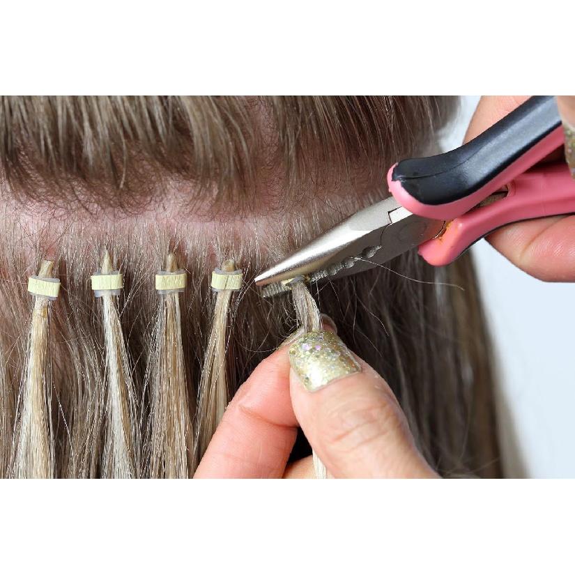 Microlink Beads Screw Micro Ring 4.5mm Lined Beads For Pre Bond Tip Feather Hair Extensions Weft 5000Pcs