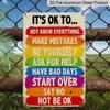 2D Flat "It's Ok To..." Inspirational Rainbow Quote Metal Sign - 8.0x12.0inch Aluminum Wall Art, Positive Mental Health Decor for Home, Classroom