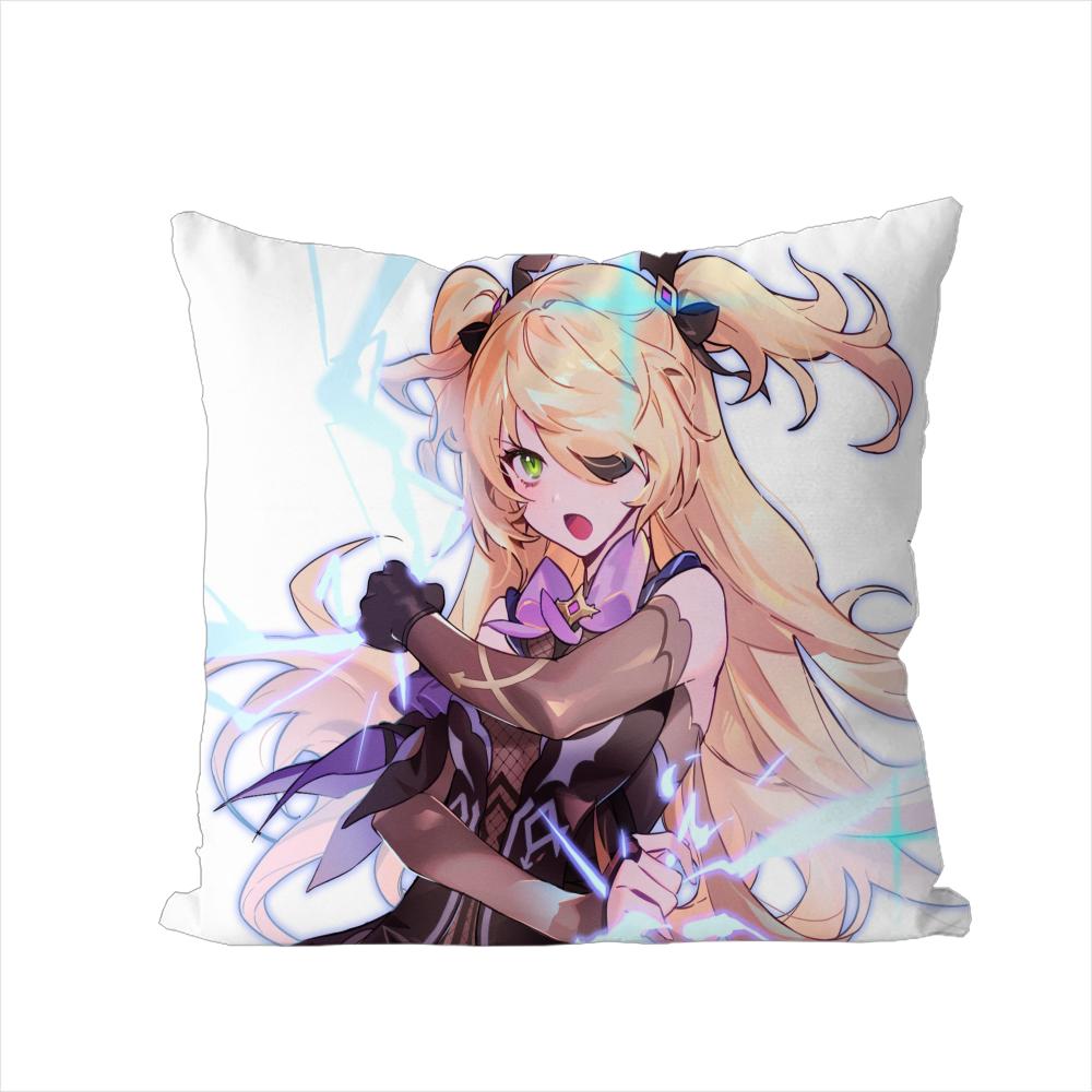 Genshin Impact Pillow Case For Car Sofa Decorative Home Doublesided Print Plush Square Throw Pillow Cushion Cover