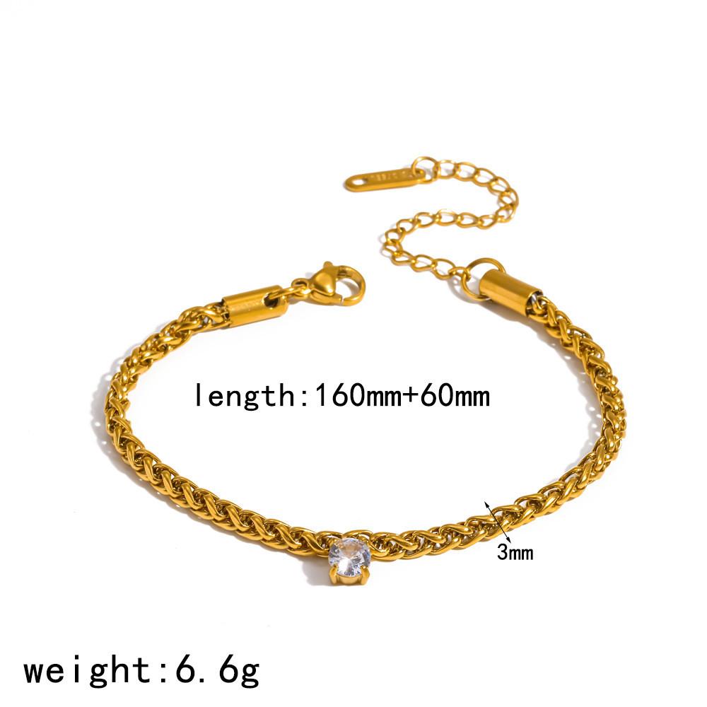 Modern Geometric Stainless Steel Bracelet With Gold Plating For Women